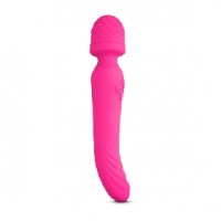 Wand Massager with Heating Function, 7 Functions EACH END, Silicone, Rechargeable, PINK